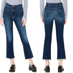 Mother Women’s The Hustler Ankle Fray Flared Boot Cut Jeans in Teaming Up 27